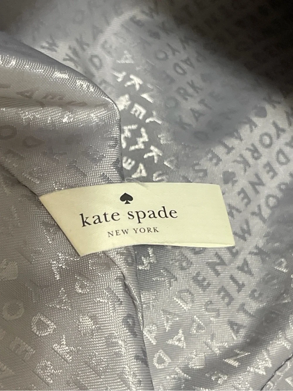 kate spade Pebbled Leather Tote in Charcoal with Suede Sides